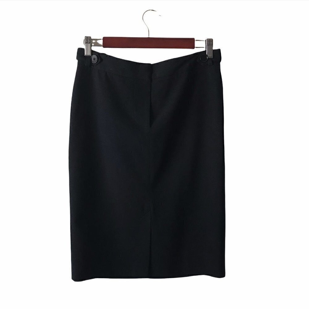 H&M Black Midi Skirt With Front Slit